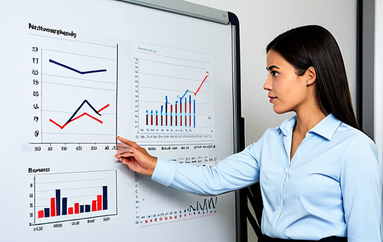 CFA 학습에서 케이스 스터디 활용 - A student sitting at a desk, studying a case study document with charts and graphs, fully clothed, m...