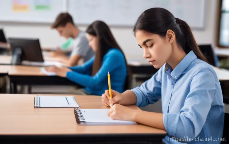 CFA 학습의 주요 오류 - **Prompt:** A young adult, around 20-25 years old, sits at a well-lit desk, surrounded by open textb...