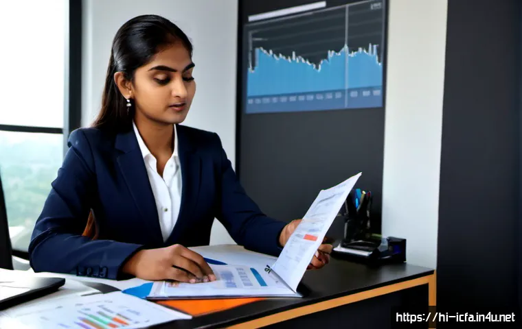 Home 17 CFA 시험 후 경력 관리 방법 - Photorealistic career planning scene for a newly certified finance professional in India, a confiden...